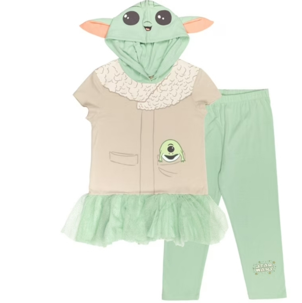 Star Wars The Mandalorian The Child Big Girls Cosplay Costume Shirt And Pants
